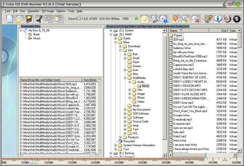 Cute CD DVD Burner Screenshot